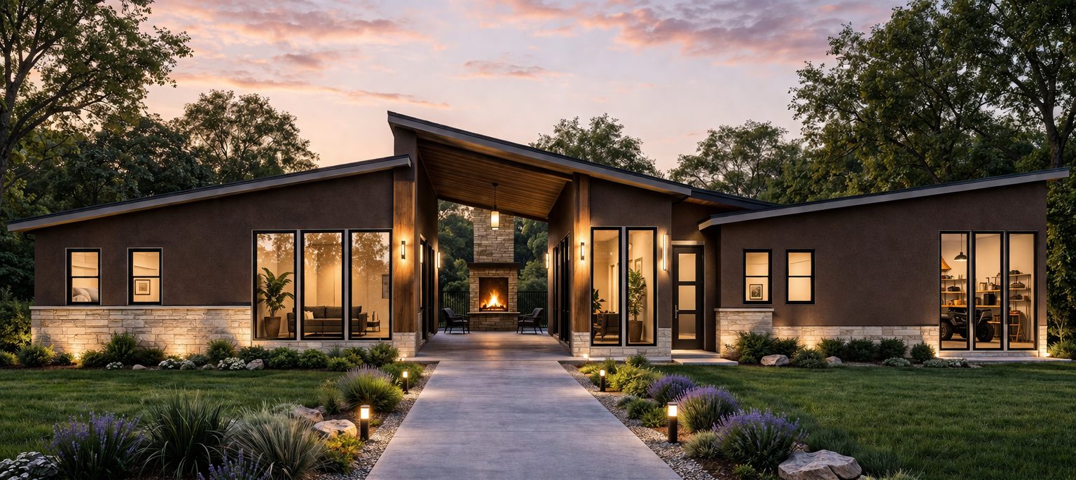 Rendering of the Dog Trot home plan